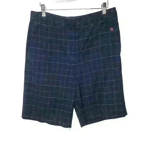 EP Pro Pants - EP pro women's navy blue plaid golf shorts size 10